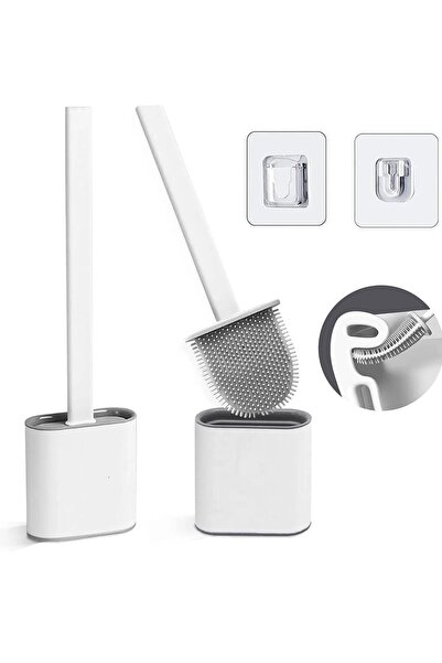 Bima Ticaret Set de perii de toaletă din silicon original, perie de toaletă din silicon, pliabilă, practică