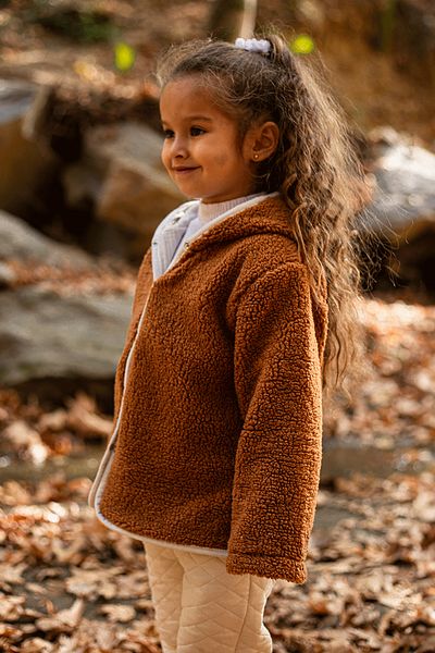 LUCKKA Heritage Puffy Lined Plush Baby Kids Jacket - Hooded Plush Coat - Ztpufceket