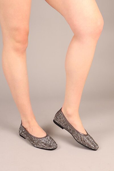 Birikon SWEETZ Кам'яний принт на тюлевих балетках PLATİN