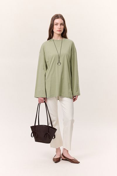 Manuka OVERSIZE-T-Shirt mit weitem Ärmel, CAGLAGE GRÜN