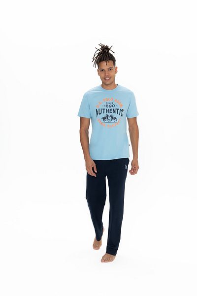 U.S. Polo Assn. Ανδρικό Σετ Πιτζάμες Μπλε Βαμβακερό ίσιο πόδι U.S. Polo Assn. BATDN18H90G0F