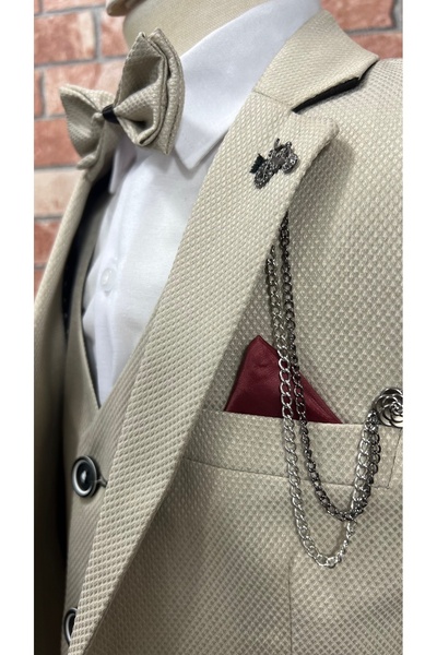 HAYTA Children's Suit with Vest and Shirt Set 1 year - 14 years Silver Cream