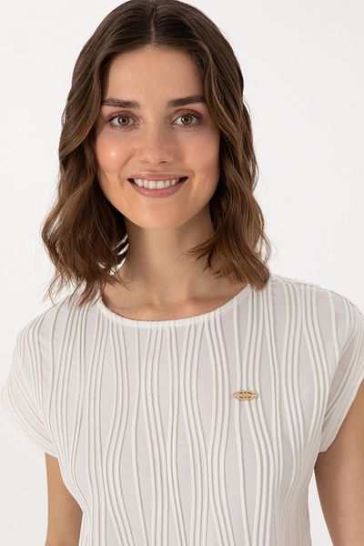 U.S. Polo Assn. Tricou alb Crop pentru damă 50299812 -vr013