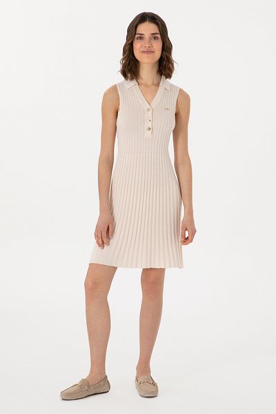 U.S. Polo Assn. Rochie tricotaj de damă crem mărime mini 50299466-vr071