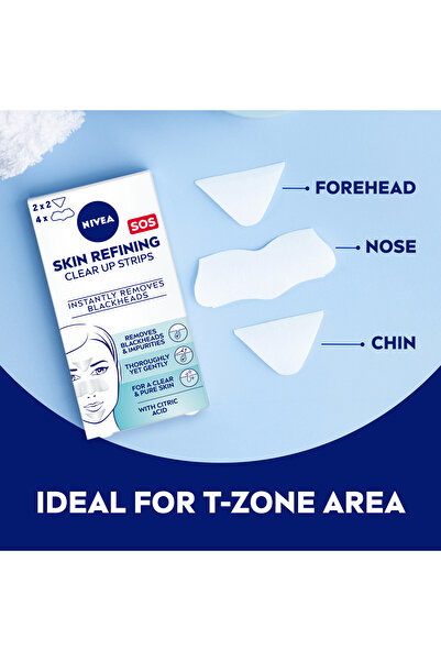 NIVEA Face Skin Refining Clear-Up Strips, Citric Acid, 6 Strips