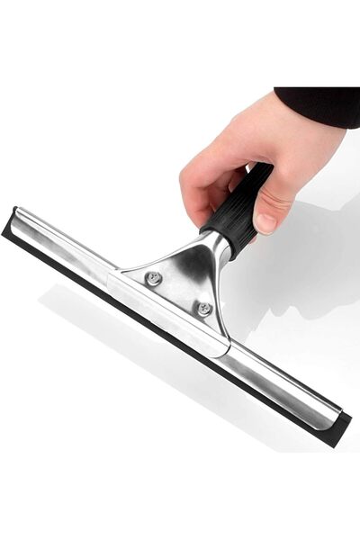 Generic ممسحة زجاج احترافية من الستانلس ستيل – شفرة 10 بوصة للمطبخ والنوافذ والحمام والسيارة