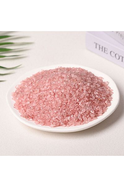 Generic Polished natural stones 3-5mm pink crystal 100g