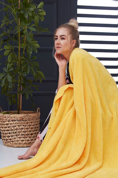 Mislina Home Wellsoft Deluxe Yellow Single Tv Blanket - 150X200 cm