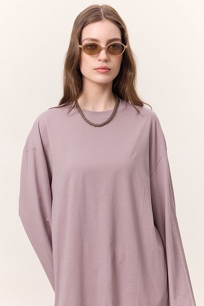 Manuka Lilafarbenes T-Shirt mit übergroßen Ärmeln