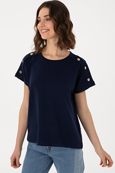 U.S. Polo Assn. Γυναικείο μπλουζάκι Navy Blue Crew Neck 50300737-VR033