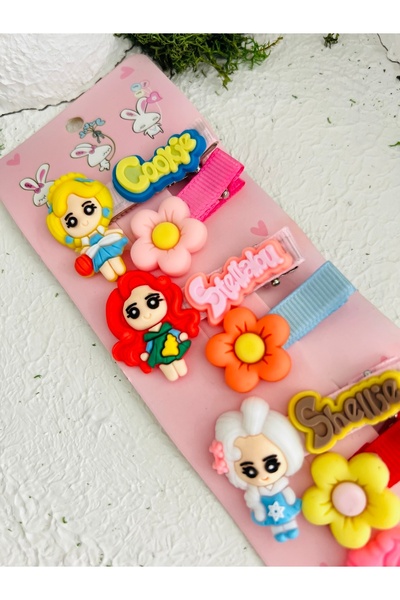 Derin Düşler Cute Kids Baby Hair Clasp Set 10 Pieces Girls and Flowers