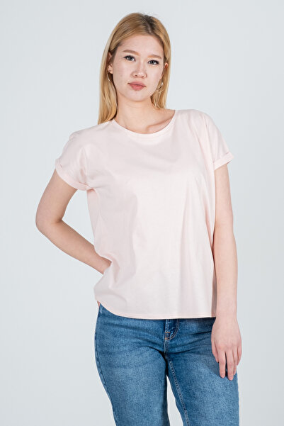 Kyron تي شيرت نسائي مخطط بأكمام منخفضة مصنوع من القطن بنسبة 100% - بألوان مختلفة