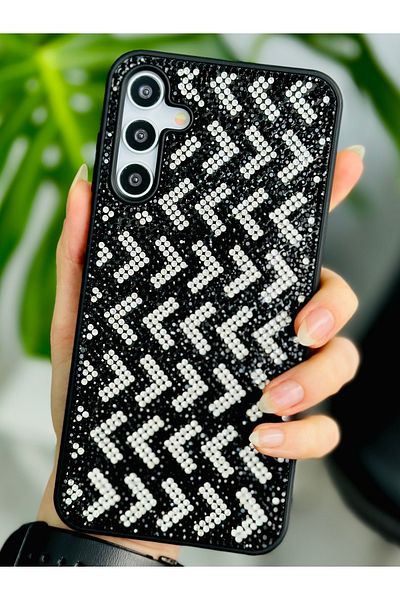 Go Aksesuar جراب من السيليكون بتصميم ماسي لامع ومتوافق مع هاتف Galaxy A55