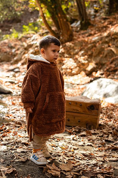 LUCKKA Heritage Double Layer Wellsoft Children's Wearable Blanket - Plush Poncho Oversize - Ztpufbat