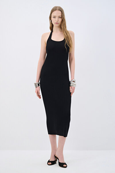 adL Halter Yaka Triko Elbise