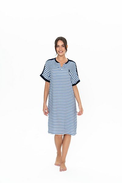 U.S. Polo Assn. U.S. Polo Assn. Women's Navy Blue Horizontal Striped Nightgown - Batdn20V03I5V