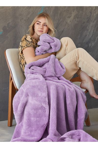 Mislina Home Deluxe Wellsoft Tv Blanket Lilac Single Blanket 150X200 cm
