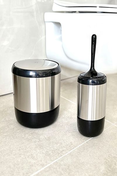 Prima Nova Lima Bathroom - Μαύρη βούρτσα τουαλέτας Σετ 2 τεμαχίων