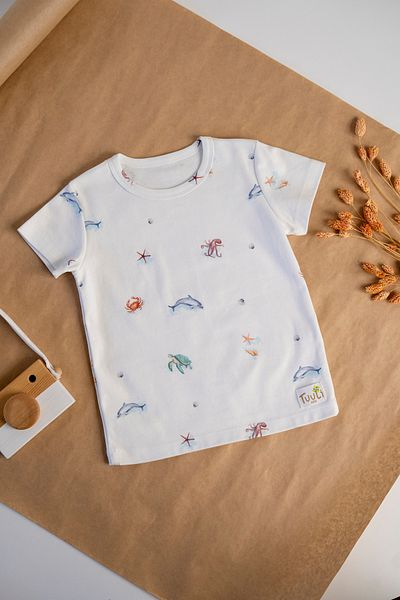 Tuuli Kids Ocean Pattern Shorts Set