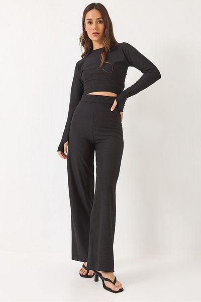 Bianco Lucci Women's Ottoman Finger Interlocking Bottom-Top Set 60284014
