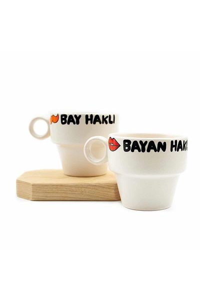 PALTO TASARIM Mr. Hakli & Hakli Set of 2 Espresso Cups - Gift Ceramic Cup