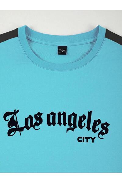 PENTHİLUS Férfi Los Angeles nyomtatott rövid ujjú 2 részes készlet