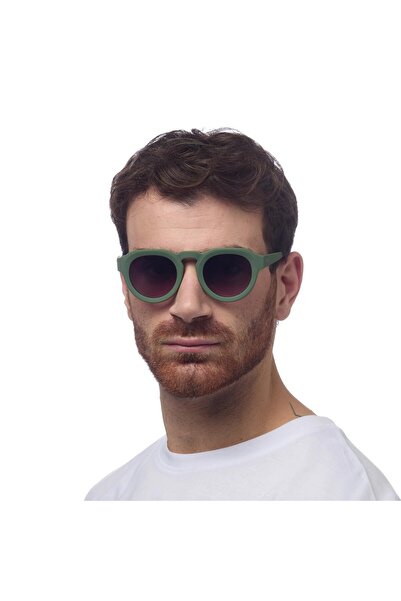 Okkia Zeno Round Unisex Verde Sunglasses Black Gradient