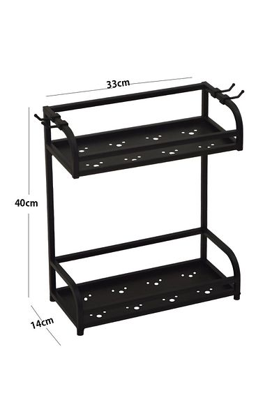 Generic 2-Tier Multi-Use Metal Organizer Rack