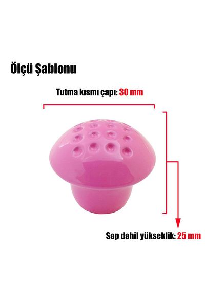 Badem10 (10 buc.) Buton punctat ciupercă roz metal mobilier sertar dulap dulap capac mâner mâner