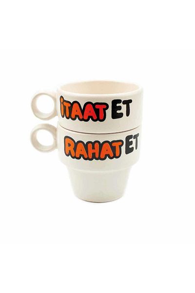 PALTO TASARIM Set of 2 Espresso Cups - Obedience and Comfortable, Gift Ceramic Cup