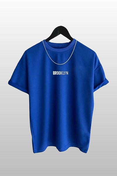 Know Μπλουζάκι Unisex Brooklyn Printed 3 Συσκευασιών Μπλε-Κόκκινο-Πορτοκαλί T-shirt
