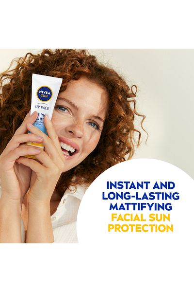 NIVEA SUN UV Face Shine Control Face Cream, SPF 50, Tube 50ml, Pack of 2