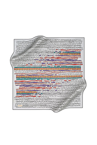 Pierre Cardin وشاح بيير كاردان تيفيل بنقشة هندسية مقاس 90X90