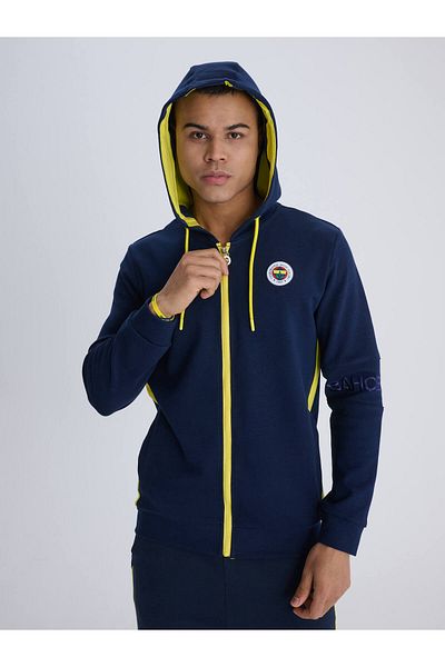 Fenerium Mikina Fenerbahce Marineblau Tribune Piece Detailliertes Herren