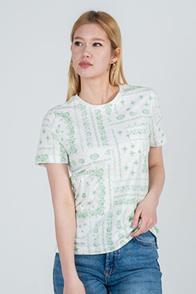 Kyron Γυναικείο μπλουζάκι από 100% βαμβακερό ριγέ χαμηλό μανίκι - με διαφορετ...