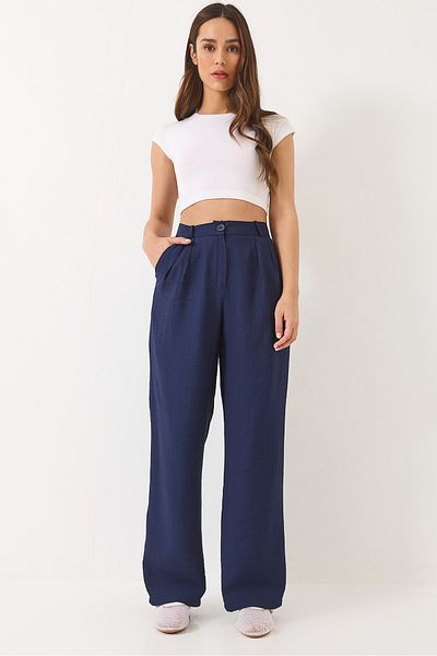 Bianco Lucci Damenhose aus Palazzo-Stoff mit Taschendetail 80115 60283049
