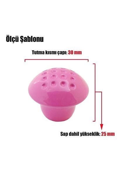 Badem10 Buton ciupercă punctat, metal, rotund, sertar pentru mobilier
