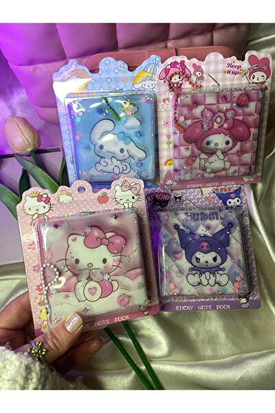 SANRIO 1 ADET. Sanrıo karakterli  sulu kapak not defteri ve anahtarlık zincir...