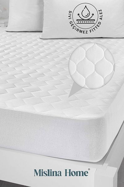 Mislina Home Quilted Cotton Fitted Full Edge Liquid Waterproof Baby Kids Mattress Protector Mattress