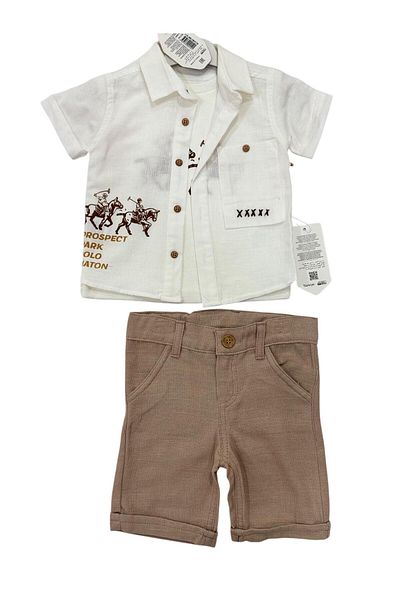 Esterella Men's Child Short Sleeve Shirt T-Shirt Shot Team / Sleeveless T-Shirt Shot 3 Piece Set with Shot