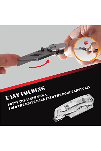 Generic SK5 Quick-Interchangeable Folding Utility Knife + 10 Extra Blades in Storage Bag