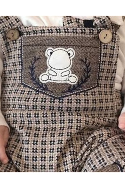 Murat Baby Erkek Bebek Kahverengi Salopet Takım