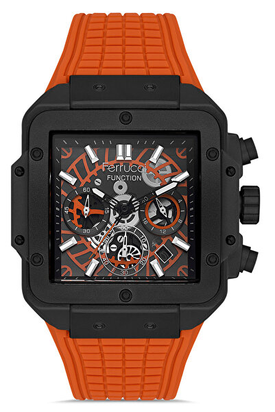 Ferrucci Men's Steel Case Sports Wristwatch Silicone Band Waterproof Premium ...