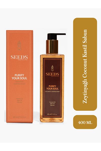 Seeds Natural Liquid Soap Coconut Castile Soap with Olive Oil / Shower Gel 400ml