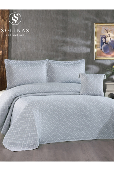 Solinas Collection Alina Gri Çift Kişilik Ince Pike Yatak Örtüsü