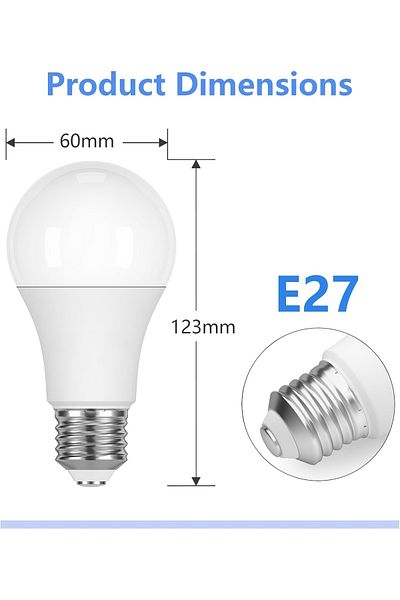 sod E27 Led Bulb 12w, 6500k Cool White Light, 1200 Lumens, Non-dimmable