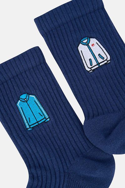 Socrates Navy Blue Atom Towel Socks