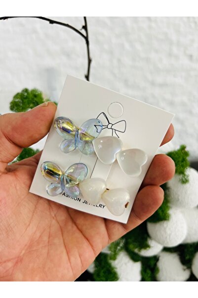 Derin Düşler مجموعة مشبك شعر للأطفال البالغين مكونة من 2 مشبك شعر على شكل فراشة زرقاء