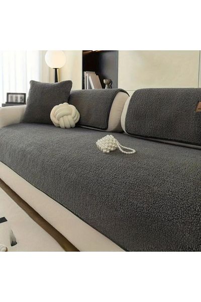 ZADA HOME Three Seater Teddy Top Plush Sofa Cover Seating Area 75X190 cm Measurement (1 Piece)