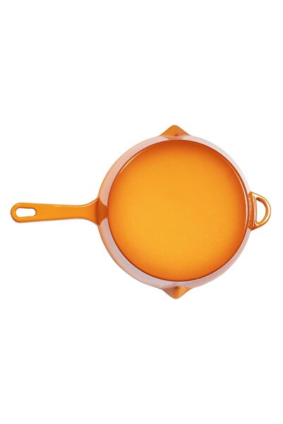 Sürel Yuvarlak Cam Kapak Tava Turuncu 28 Cm